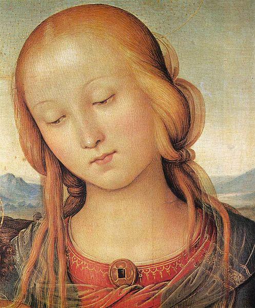 Pietro Perugino Madonna with Child and the Infant St John Spain oil painting art